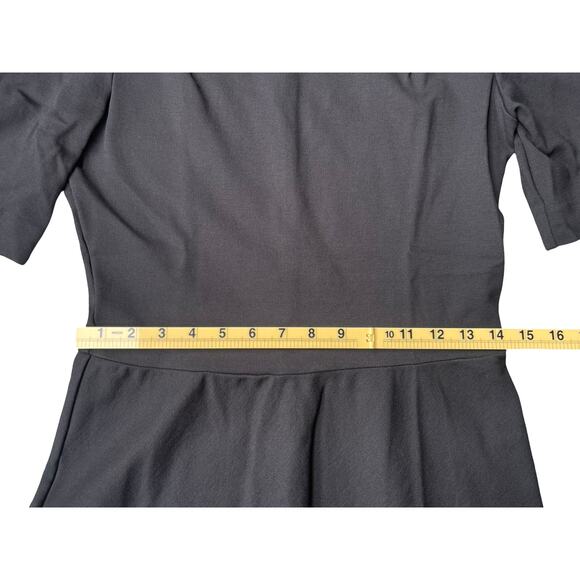 Mango Black Peplum Top Short Sleeve Round Neck Suit Collection - Size Small - Picture 12 of 15